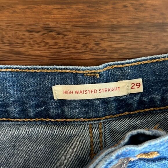 LEVI'S high waisted straight jeans medium wash 29 - Picture 3 of 3